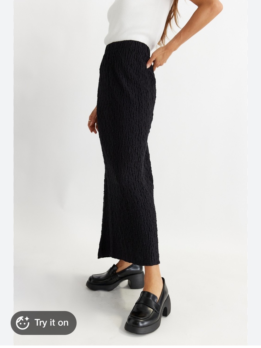 All Row Crinkle Maxi Skirt Size small